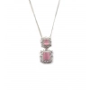 Generic Women's Brass Silver Plated Pendant Set (Pink)