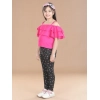 Generic Girl's Cotton Floral Elasticated Jegging and Top Set (Pink) Generic Girl's Cotton Floral Elasticated Jegging and Top Set (Pink)
