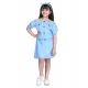 Generic Girl's Denim Solid Cold Shoulder Top and Skirt Set (Light Blue) Generic Girl's Denim Solid Cold Shoulder Top and Skirt Set (Light Blue)