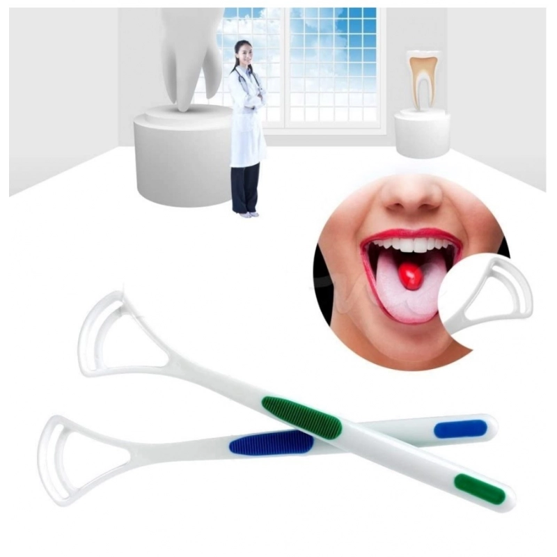 Generic Pack Of 3_Double Edged Plastic Tongue Cleaner (Color: Assorted )