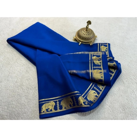 Generic Women's Crepe Chit Pallu Solid Saree With Unstitched Blouse 5.5Mtr (Navy Blue) Generic Women's Crepe Chit Pallu Solid Saree With Unstitched Blouse 5.5Mtr (Navy Blue)