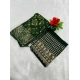 Generic Women's Embroidered Georgette Saree With Unstitched Blouse (Dark Green, 5-6 Mtrs)