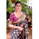 Generic Women's Soft Litchi Silk Jacquard Work Saree With Unstitched Blouse 5.5Mtr (Gray)