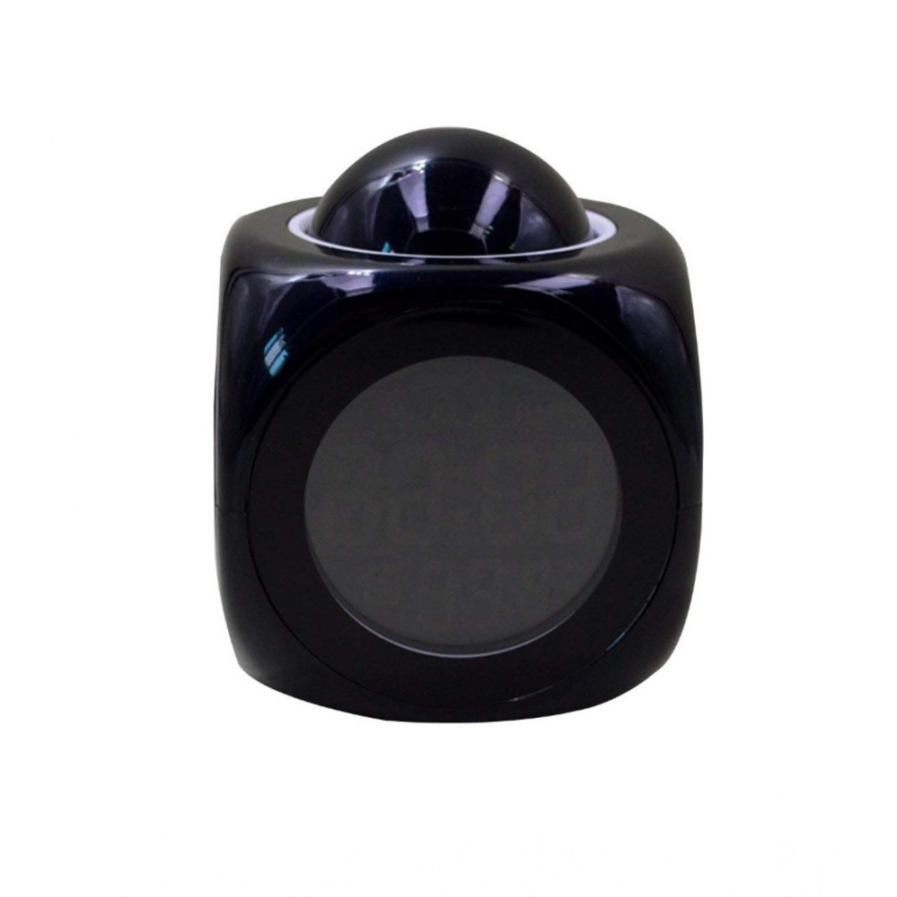 Generic Time Display with Voice Projection And Wake-Up Alarm Clock (Color: Black)