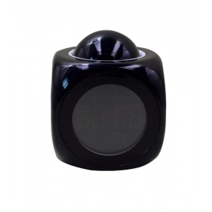 Generic Time Display with Voice Projection And Wake-Up Alarm Clock (Color: Black)