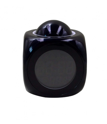 Generic Time Display with Voice Projection And Wake-Up Alarm Clock (Color: Black)