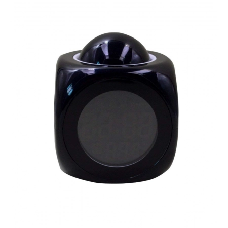 Generic Time Display with Voice Projection And Wake-Up Alarm Clock (Color: Black)