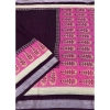 Generic Women's Cotton Linen Printed Saree With Unstitched Blouse 5.5Mtr (Wine)
