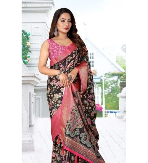 Generic Women's Cotton Silk Floral Printed Saree With Unstitched Blouse 5.5Mtr (Multicolor) Generic Women's Cotton Silk Floral Printed Saree With Unstitched Blouse 5.5Mtr (Multicolor)