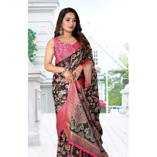 Generic Women's Cotton Silk Floral Printed Saree With Unstitched Blouse 5.5Mtr (Multicolor) Generic Women's Cotton Silk Floral Printed Saree With Unstitched Blouse 5.5Mtr (Multicolor)