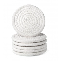 Generic Cotton Rope Drink Coasters 6 Pcs Set (White)