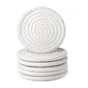 Generic Cotton Rope Drink Coasters 6 Pcs Set (White)