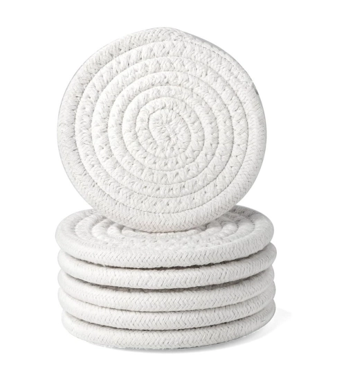 Generic Cotton Rope Drink Coasters 6 Pcs Set (White) Generic Cotton Rope Drink Coasters 6 Pcs Set (White)