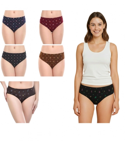 Generic Pack of_6 Women's Cotton Printed Hipster Panty (Multicolor)