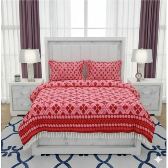 Generic Fleece Geometric Double Polar Warm Bedsheet with 2 Pillow Cover (Red) Generic Fleece Geometric Double Polar Warm Bedsheet with 2 Pillow Cover (Red)