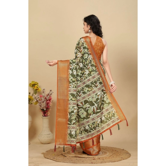 Generic Women's Cotton Silk Floral Printed Saree With Unstitched Blouse 5.5Mtr (Multicolor) Generic Women's Cotton Silk Floral Printed Saree With Unstitched Blouse 5.5Mtr (Multicolor)