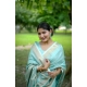 Generic Women's Faux_Banarasi Lining Pattern Saree With Unstitched Blouse 5.5Mtr (Light_Aqua_Blue)