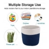 Generic Cotton Flower Pot With Out Lid (White-Blue)