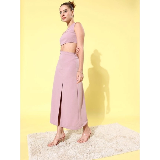 Generic Women's Polyester Lycra Solid Sleeveless Dress (Lavender) Generic Women's Polyester Lycra Solid Sleeveless Dress (Lavender)