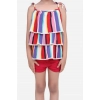 Generic Girl's Polyester Crepe Striped Tie Ups Shorts Set (Multicolor) Generic Girl's Polyester Crepe Striped Tie Ups Shorts Set (Multicolor)