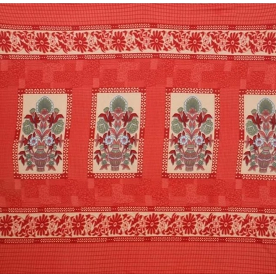 Generic Fleece Floral Printed Double Polar Warm Bedsheet with 2 Pillow Cover (Red)