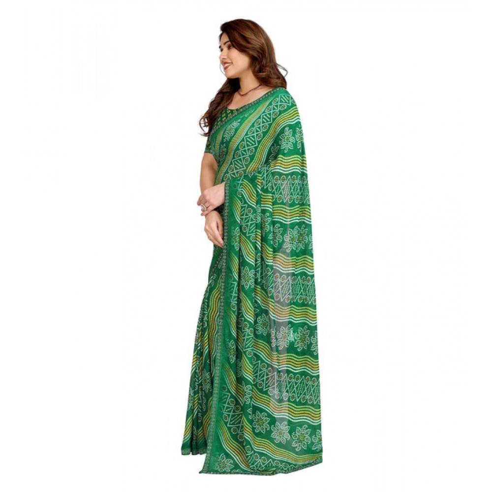 Generic Women's Georgette Printed Saree With Unstitched Blouse 5.5Mtr (Green) Generic Women's Georgette Printed Saree With Unstitched Blouse 5.5Mtr (Green)