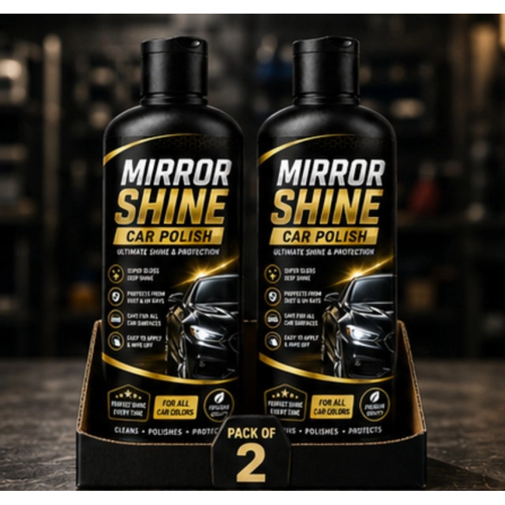 Generic Pack of 2 Mirror Shine Car Polish Liquid Flip Top Cap Bottles 100 ML