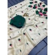 Generic Women's Georgette Embellished Saree With Unstitched Blouse 5.5Mtr (Cream-Green) Generic Women's Georgette Embellished Saree With Unstitched Blouse 5.5Mtr (Cream-Green)