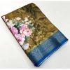 Generic Women's Cotton Blend Floral Printed Saree With Unstitched Blouse 5.5Mtr (Multicolor)