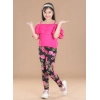 Generic Girl's Cotton Lycra Floral Elasticated Jeggings (Black-Pink) Generic Girl's Cotton Lycra Floral Elasticated Jeggings (Black-Pink)