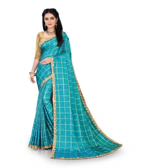 Generic Women's Sana Silk Bandhni Saree With Unstitched Blouse 5.5Mtr (Sky Blue)