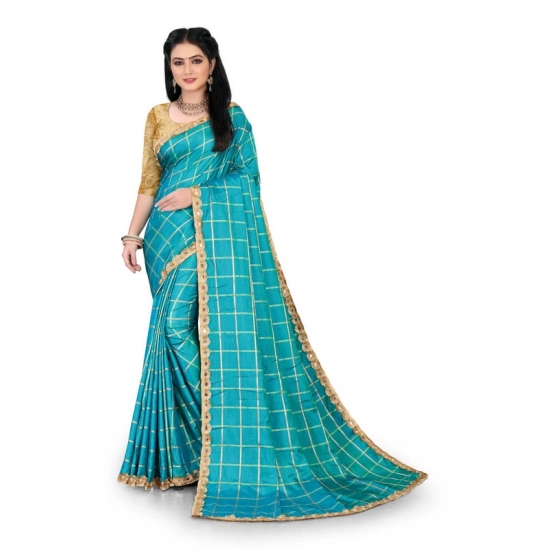 Generic Women's Sana Silk Bandhni Saree With Unstitched Blouse 5.5Mtr (Sky Blue)