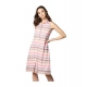 Generic Women's Polyester Striped Sleeveless Dress (Pink) Generic Women's Polyester Striped Sleeveless Dress (Pink)
