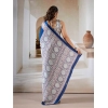 Generic Women's Satin Crepe Printed Saree With Unstitched Blouse 5.5Mtr (Blue)