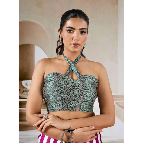 Generic Women's Satin Crepe Printed Saree With Unstitched Blouse 5.5Mtr (Magenta)