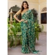 Generic Women's Georgette Floral Printed Saree With Unstitched Blouse 5.5Mtr (Green) Generic Women's Georgette Floral Printed Saree With Unstitched Blouse 5.5Mtr (Green)