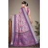 Generic Women's Cotton Silk  Printed Saree With Unstitched Blouse 5.5Mtr (Purple)