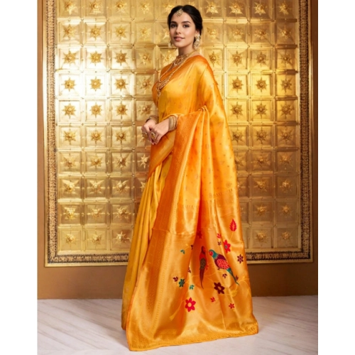 Women's Silk Blend Zari Weaving Saree With Unstitched Blouse 5.5Mtr (Mustard) Women's Silk Blend Zari Weaving Saree With Unstitched Blouse 5.5Mtr (Mustard)