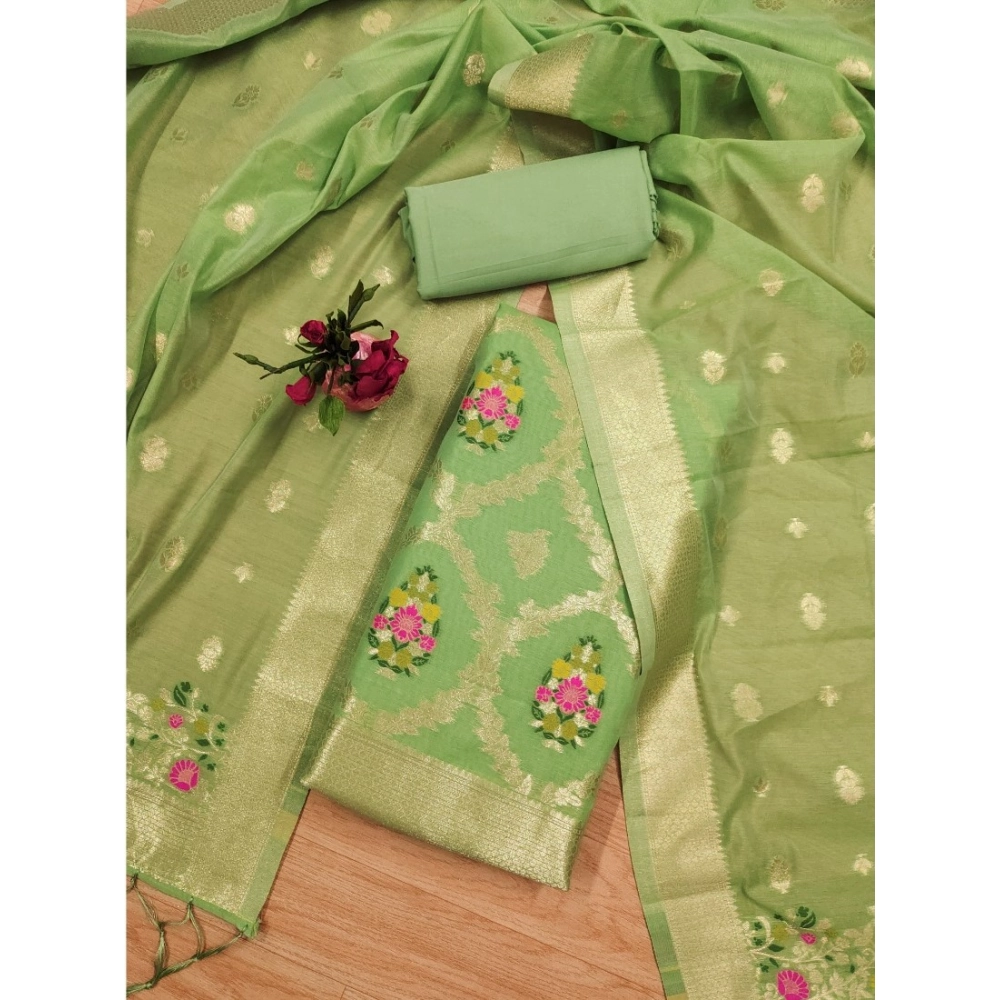 Generic Women's Banarasi Silk Printed Unstitched Salwar Suit Material With Dupatta (Pista, 3Mtrs) Generic Women's Banarasi Silk Printed Unstitched Salwar Suit Material With Dupatta (Pista, 3Mtrs)