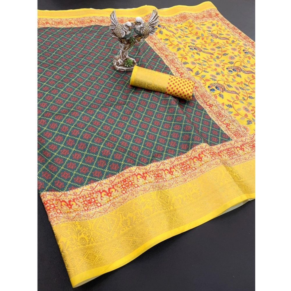 Generic Women's Soft Dola Cotton Printed Saree With Unstitched Blouse 5.5Mtr (Multicolor) Generic Women's Soft Dola Cotton Printed Saree With Unstitched Blouse 5.5Mtr (Multicolor)