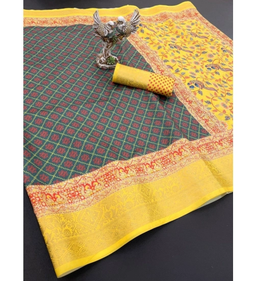 Generic Women's Soft Dola Cotton Printed Saree With Unstitched Blouse 5.5Mtr (Multicolor) Generic Women's Soft Dola Cotton Printed Saree With Unstitched Blouse 5.5Mtr (Multicolor)