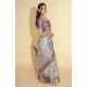 Generic Women's Polyester Printed Saree With Unstitched Blouse 5.5 Mtr (Light Purple)