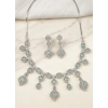 Generic Women's Brass Silver Plated Necklace set (Turquoise)