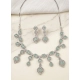 Generic Women's Brass Silver Plated Necklace set (Turquoise) Generic Women's Brass Silver Plated Necklace set (Turquoise)