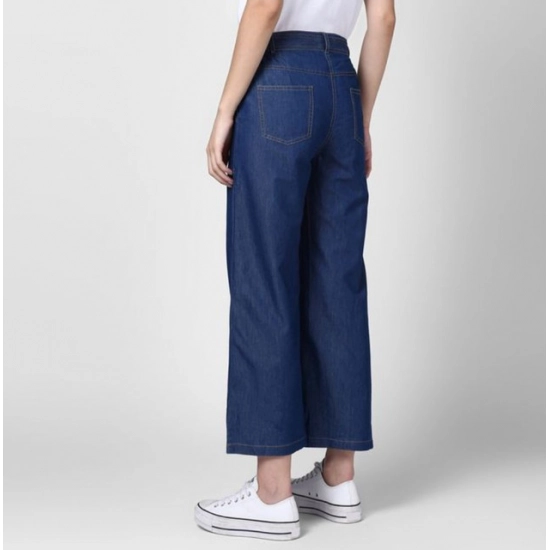 Generic Women's Denim Solid Elasticated Trousers (Blue) Generic Women's Denim Solid Elasticated Trousers (Blue)
