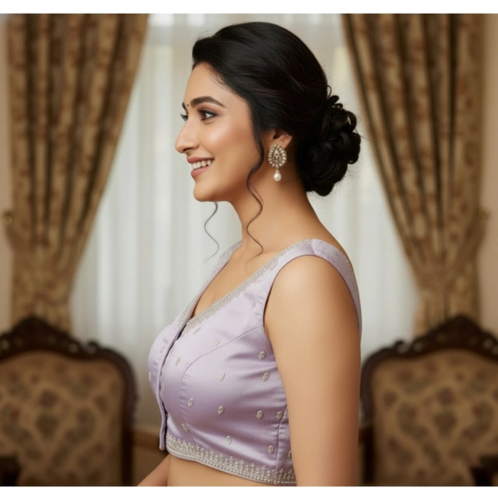 Generic Women's Zimmi Choo Sequin Work V-Neck Padded Blouse (Lavender 38 Ready (Self Alterable 36–40) Generic Women's Zimmi Choo Sequin Work V-Neck Padded Blouse (Lavender 38 Ready (Self Alterable 36–40)