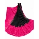 Generic Women's Georgette Printed Saree With Unstitched Blouse 5.5Mtr (Black-Pink)
