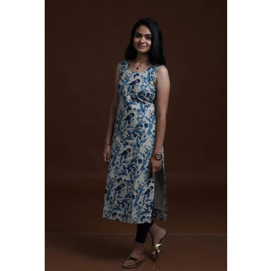 Generic Women's Cotton Printed Kurti (Blue)