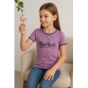 Generic Girl's Cotton Printeded Round Neck T-Shirt (Lavander) Generic Girl's Cotton Printeded Round Neck T-Shirt (Lavander)