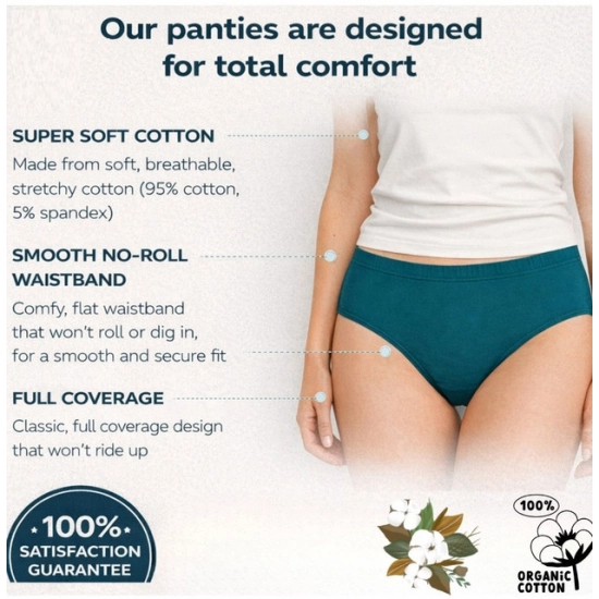 Generic Pack of_6 Women's Cotton Solid Hipster Panty (Multicolor)